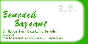 benedek bazsant business card